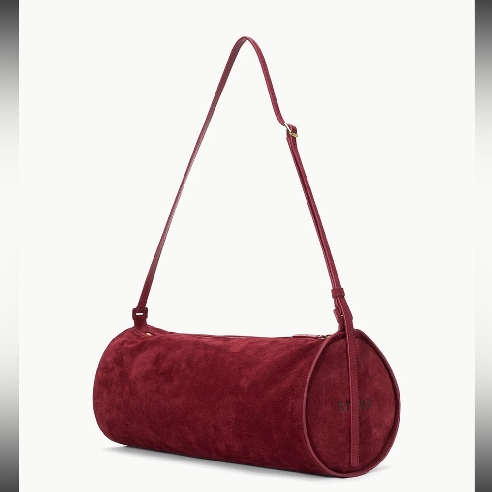 NWT STAUD Taru Pinot Elegant Burgundy Suede Shoulder Bag - Picture 2 of 7